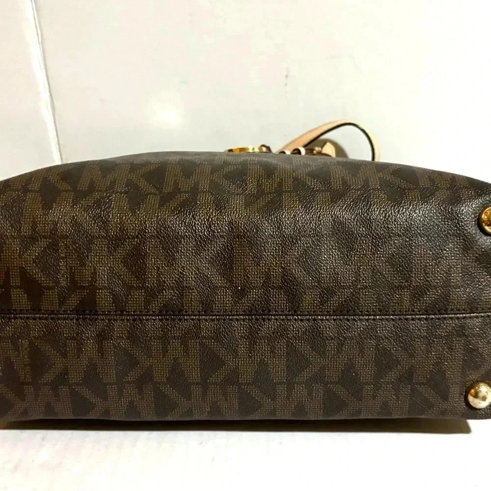 Michael Kors Mk Signature Print Canvas Hobo Handb… - image 3